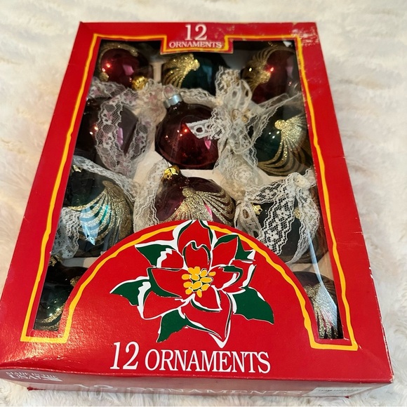 Vintage Rauch Red Glass Ball Christmas Ornaments Box Of 18 - Picture 10 of 15